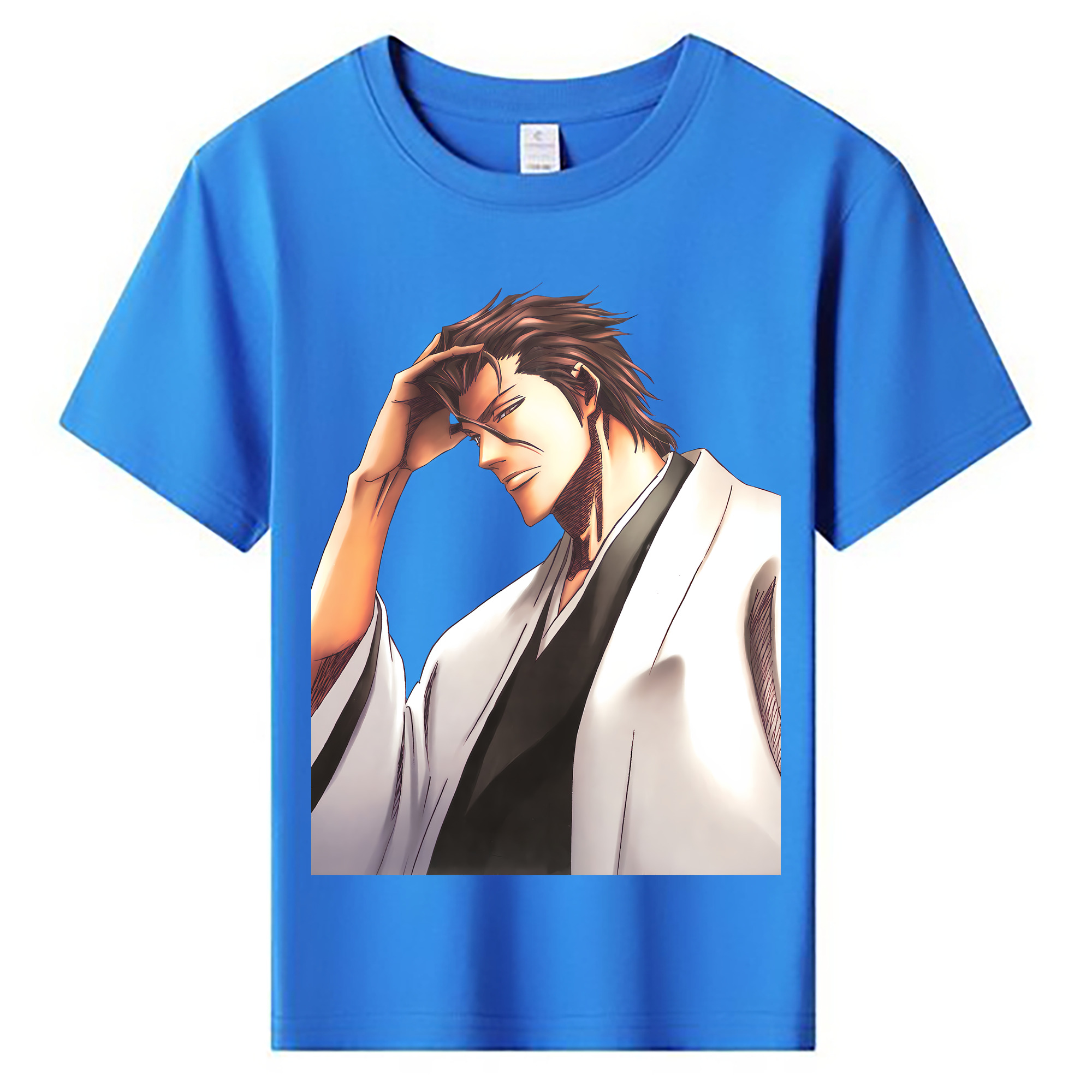 （画像用） ブリーチ 藍染 惣右介（あいぜん そうすけ） BLEACH Aizen Sousuke 綿100％キッズTシャツ（フロントプリント）